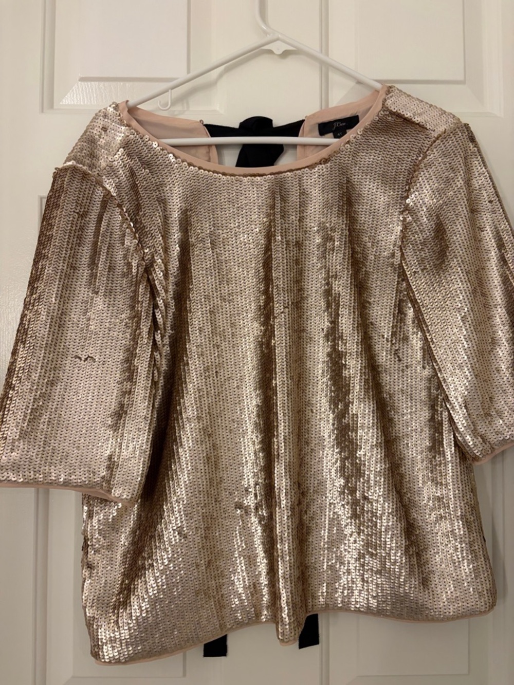 J. Crew Gold Sequin Short Sleeve Top